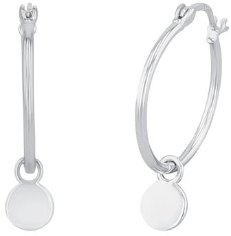 Amor Creolen 925 Sterling Silber Damen Ohrschmuck, 2,2 cm, Silber, Kommt in Schmuck Geschenk Box, 2026237