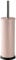 Harbour Housewares Toilet Brush and Holder - Matte Pink - Pack of 1 - Round Toilet Bowl Brush & Holder Stainless Steel Bathroom Deep Cleaning Scrub
