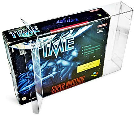 RESET RETRO 2x Klarsicht Schutzhüllen passend für Super Nintendo BIG BOX OVP 0,3mm SNES Passgenau und Glasklar-PET-Reset Retro Game Protectors-cases-box-Staubdicht-UV-Schutz