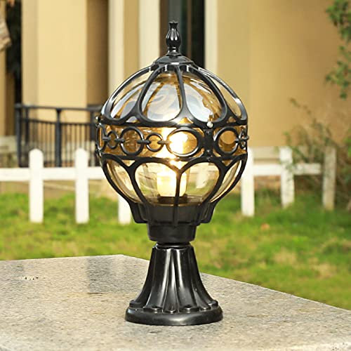ChaoZan Lampe de jardin Luminaire extérieur Lampe sur pied E27 230V d'aluminium noir Borne Lampe Éclairage pour terrasse et patio Black