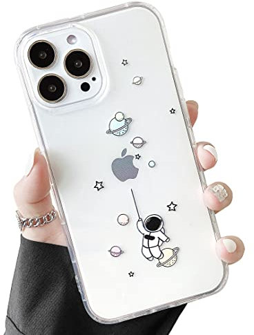 ZTOFERA Compatible with iPhone 13 Pro Max Case, Silicone Protective Bumper Case Planet Star Space Pattern Girls Boys Slim Shockproof Clear Phone Case Cover for iPhone 13 Pro Max, Astronaut
