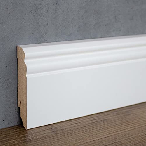 PROVISTON | plinthe moulurée | 19 x 80 x 2400 mm | en MDF mélaminé | plinthe moulurée blanc | 24 m