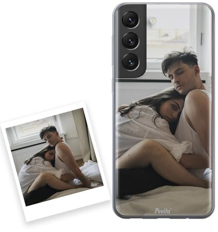 Samsung Galaxy S22 Hülle personalisiert mit Foto. Handyhülle aus Silikon selbst gestalten Samsung Galaxy S22. Geschenke personalisiert für Frauen, Mann, Kinder,Valentinstag, Weihnachten