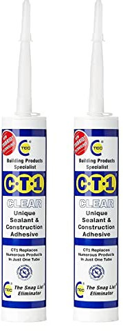 CT1 - Building Sealant & Adhesive Snag Tube for Virtually Any Material (Clear Twin Pack)