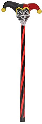 FIESTAS GUIRCA Bastone da giullare Nero e Rosso 90 cm - Rosso - Taglia Unica