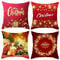 Dsnyu 4er Set Weihnachten Deko Kissenbezug, Geschenkbox Sterne Kranz Polyester Kissenhülle, Rot Gold Kissenbezug mit Weihnachtsmotiv für Schlafzimmer Balkon 40x40cm