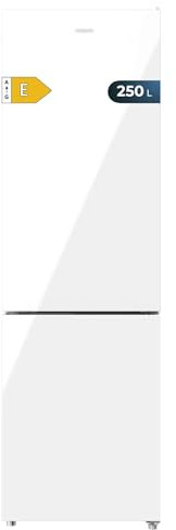 Cecotec Kühl-Gefrierkombination Bolero CoolMarket Combi 250 White Glass E. Energieklasse E Kühl-Gefrierkombination Weißglas 180X55Cm, 250L, No Frost, Multi Air Flow, Fast Cooling System