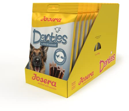 JOSERA Denties Poultry & Blueberry (13 x 7 Stück) | Adult | Premium Kaustangen für ausgewachsene Hunde | zur täglichen Zahnpflege | Kausnack Geflügel & Blaubeere | Zucker- & getreidefrei | 91er Pack