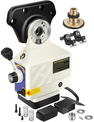 FAHKNS X-Axis Power Feed for Milling Machine 450 in-lb Torque 0-200RPM Table Milling Machine Power Feeder 110V for Bridgeport and Similar Knee Type Milling Machines(5/8 Diameter Shaft) | 450 in-lb Torque, 0-200RPM, Table Milling Machine Power Feeder, 110V for Bridgeport and Similar Knee Type Milling Machines