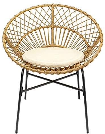 Kare Design Stuhl Bali, Gartenstuhl, Sitzkissen, Sitzhöhe 44cm