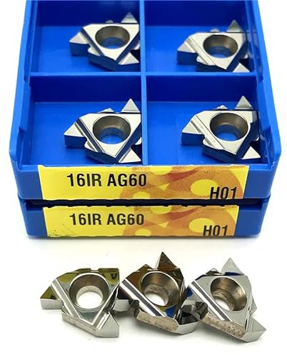 FSLMEIL 16IR AG60 H01 Gewindeeinsatz Aluminium Drehwerkzeug Hochwertiges Drehwerkzeug Gewindedrehwerkzeug CNC Hartmetalleinsatz Gewindewerkzeug (Size : 16IR AG60 H01, Color : 10PCS)