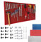 Crisalide® Pannello Portautensili Forato Porta Attrezzi, Rastrelliera Organizzazione Officina, Garage, Negozio, 50 * 100 CM, Rastrelliera Con Ganci Assortiti (Rosso)