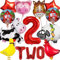 Tier Folienballon Set, Kindergeburtstag Deko 2 Jahre, Luftballon 2 Geburtstag, Geburtstagsdeko 2 Jahre, Bauernhof Geburtstag Deko, Geburtstagsparty Deko 2 Jahre für Junge Mädchen Kinder Party.