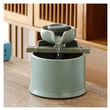 Fontana da Interno Cascata Fontana da tavolo for interni in ceramica all'interno della mini fontana da scrivania for ufficio, camera da letto, sala da pranzo, bagno e cucina con pompa sommergibile ele