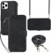 ELTEKER Cover Compatibile con iPhone 11 Pro Custodia a libro Portafoglio, Cover con Cordino Tracolla Chiusura Magnetica Custodia in Pelle per iPhone 11 Pro - Nero