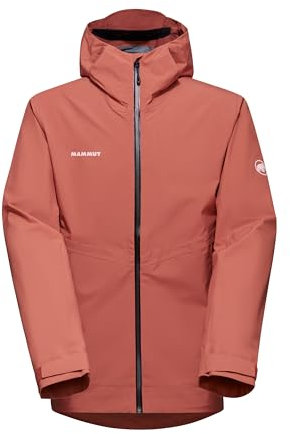 Mammut Alto Light Series Men's Hardshell Jacket, M, Orange, Hooded Jacket, Functional Jacket, Made from DRYtechnology 2.5 L, Brick, M