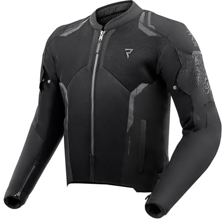 REBELHORN Jax Motorradjacke Herren | Textil | Ellbogen, Schulter und Rückenprotektor Stufe 2 | Abnehmbar Humax Membran | Große Mesh Belüftungspaneele