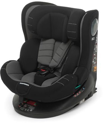 Foppapedretti FP360 Quick i-Size 360° drehbarer Sitz für Kinder von 40 bis 150 cm Körpergröße 0-12 Jahre ECE R129 konform Dualfix Befestigung (Isofix und Non) Safe Body Protection, Black