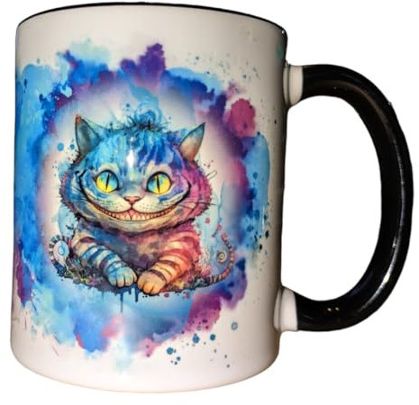 bunte Grinsekatze Tasse, Alice im Wunderland mit Zitat Imagination