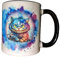 bunte Grinsekatze Tasse, Alice im Wunderland mit Zitat Imagination