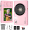 LAMA Digitalkamera, Fotokamera 4K 64MP Mini Digitalkameras Autofokus Kompaktkamera, 2,8 '' LCD 16X Zoom Blitz Digital Kamera mit 32G Karte, 2 Akku, Fotokamera für Kinder, Teenager, Anfänger(Rosa)