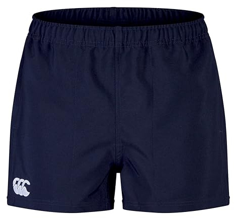 Canterbury Men's Players Drill Shorts | Rugby Shorts | CCC Logo Gym Shorts, Navy, M