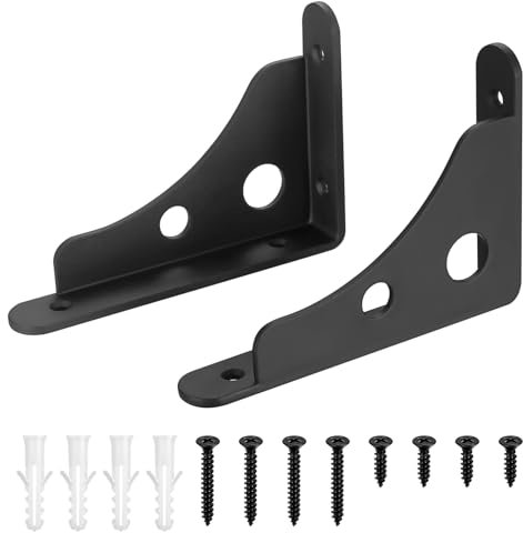 2 Pcs Escuadras para Estanterías, Soporte de Pared, Baldas, Soportes Estantes Triangulares de 90 Grados Pesados