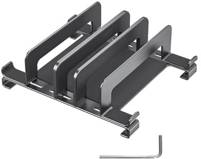 Vertical Laptop Stand, Triple Slot Laptop Riser, Adjustable Laptop Stand for Desk, Aluminum Desktop Stand Fits All MacBook and Laptop