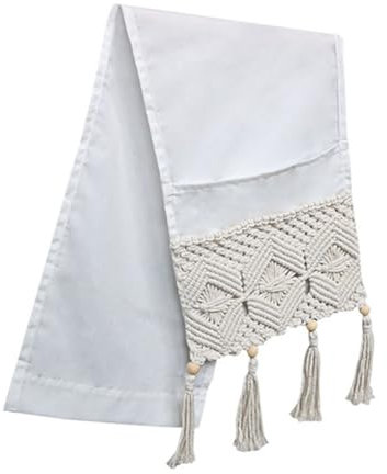 DcnrInsr Macramé Canapé Accoudoir Organisateur Support de Télécommande Canapé Chevet Fauteuil Panier de Rangement Sac pour Magazine, Livre (A)