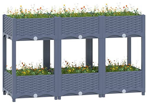 FUDUGEHMIOFWFJJ teichwanne,blumenkasten hoch,Hochbeet 120x40x71 cm PolypropylenGeeignet für Garten, Terrasse, Schlafzimmer, Wohnzimmer