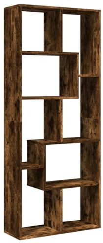 vidaXL Raumteiler-Bücherregal Räuchereiche 67x25x161,5cm Holzwerkstoff