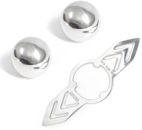 NEOUZA Espresso, sfera refrigerante in acciaio inox, per macchina da caffè, sfera di ghiaccio per versare sopra il caffè (1 supporto e 2 palline)