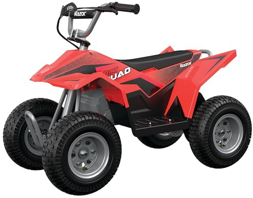 Razor Dirt Quad – 24V Electric 4-Wheeler Ride-On for Kids 8+, T wist-Grip Variable-Speed Acceleration Control, Up to 8 MPH, Forward/Reverse Drive Mode