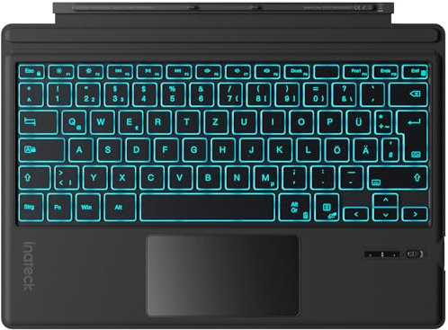 Inateck Tastiera Surface Pro 7, compatibile con Surface Pro 7/7+/6/5/4 con trackpad, Bluetooth 5.3, illuminazione di sfondo a 7 colori, QWERTZ, KB02027