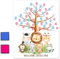 Gender Reveal Party Fingerabdruck Baum, Geschlecht offenbaren Fingerabdruck Blätter Baum, Babyparty-Gästebuch, Tier-Thema Gender Reveal Baby Shower Party, Fingerabdruck-Gästebuch Andenken Dekoration