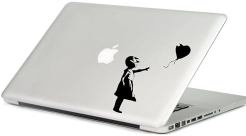 Banksy Aufkleber Mädchen mit Ballon, heart, sticker, decal, love, (10cm) black/Laptop, Handy, car etc.