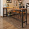 Moderner rechteckiger Bartisch mit Fußstütze und höhenverstellbarem Metallrahmen, hohe Theke, Frühstück, Esszimmer, Pub, Kaffee-Schreibtisch für kleine Räume, Küche, Wohnzimmer (180 x 40 x 10 cm)
