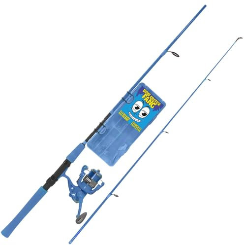Flashi Kids Angel Combo | Spinnrute | Kinder Angel Set | Blinkrolle, Rute & Tacklebox mit Ködern | Blau & Pink | Das perfekte Spinnset für kleine Angler – Fishdream Flashi Kids (Blau)