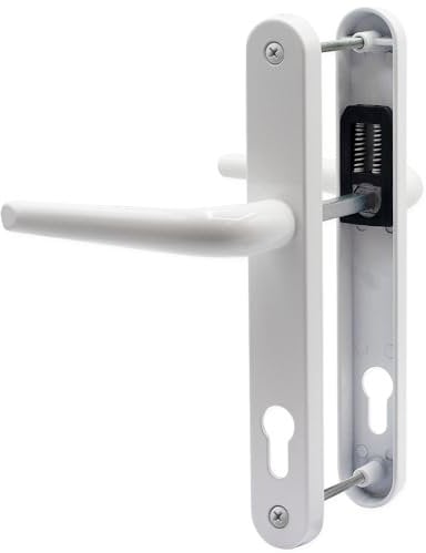 uPVC Door Handle 92mm PZ Sprung Pair for PVC and Composite Doors White 210mm Fixing Centres