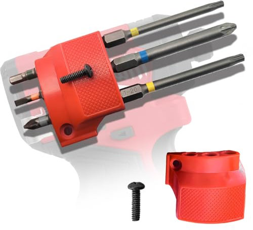 Magnetic Bit Holder for Milwaukee M12 GEN3 Impact Driver & Drill, Heavy Duty Tool Holder, Red - Secure and Convenient Accessory for Quick Bit Changes