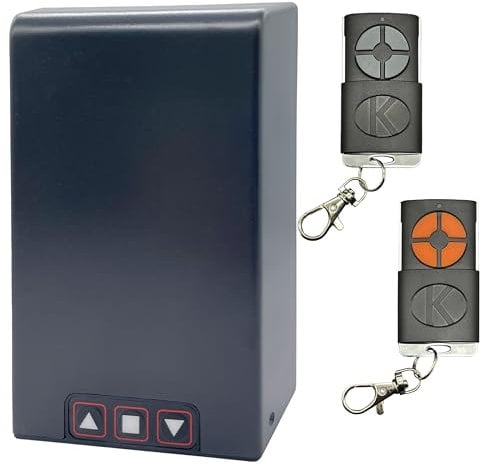 Koomando TM5886 Kit Centralina Universale per Serranda Garage fino a 1 hp - 750W - 230V Sicurezza Certificata CE/RoHS, 2 Telecomandi Rolling Code, IP55 pulsantiera inclusa, Installazione Semplice