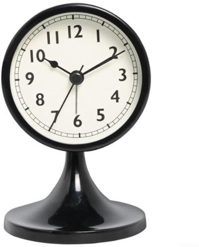 SMZhomeone Charmante Metall-Kinderuhr im Vintage-Design mit leisem Betrieb und Leuchtzeigern (schwarz)