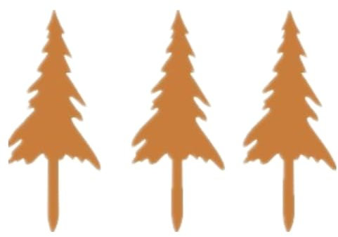 Super Idee Rostiges Häuser 3er Set Edelrost Deko Häuser Roststecker Premium Edelrost Qualität Rost Gartenstecker Gartendeko Weihnachtsdeko Rostoptik Rostfiguren für Draußen 43 x 12 cm (Tannen)