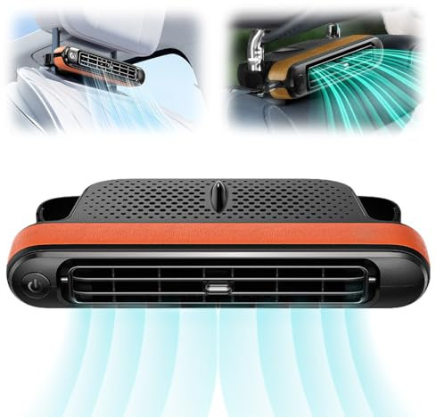Ventilateur de Voiture, 2025 Ventilateur de Véhicule USB Portable avec 3 Vitesses Réglables, Ventilateur de Refroidissement de Voiture pour Berline SUV RV Bateau Camion (Marron)