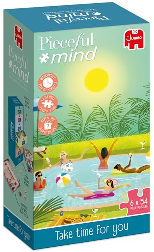 Jumbo Pieceful Mind Puzzles - Take Time for You, 7-Day Mindful Adults Jigsaws Set – 6 Daily 54 Piece Jigsaw Puzzles & Secret 7th Puzzle Included – Screen-Free Puzzle Set & Bonus Colouring Activity