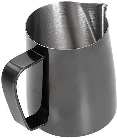 Beufee Milk Frothing Pitcher, 12oz/350ml Stainless Steel Steaming Pitcher Milk Frother Cup Coffee Cup with Handle for Cappuccino Latte Art