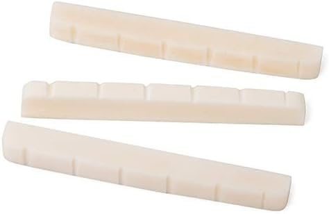 Zodazoqa 3 Pcs 42MM Unbleached Pure Bone Nut Guitar Slotted Bone Nut For Strat Tele Electric Guitar
