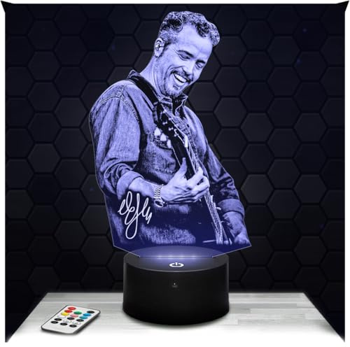 Lampephoto.fr - Lampe Jason Isbell 3D Touch Nachtlicht Sänger | Made in France, Sockel & Größe wählbar, dimmbar, Batterie/USB, HD-Lasergravur, Geschenk für Sie & Ihn