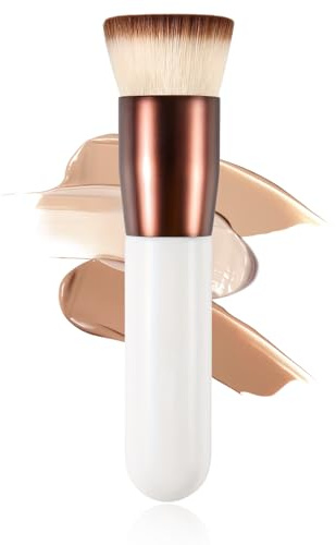 Foundation Pinsel Flachkopf, Kabuki Make Up Pinsel Für Flüssige, Cremige & Pudrige Foundation, Gleichmäßiger Auftrag & Lückenloses Verblenden, Für Professionelles Make-Up