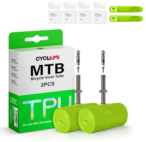 1/2 PCS TPU Bike Inner Tube with Removable Valve Core,MTB Bicycle Tire 26 /27.5''/29''Compatible with 1.9/2.0/2.1/2.2/2.3/2.4/2.5,Presta Valve 45mm for Mountain Bike